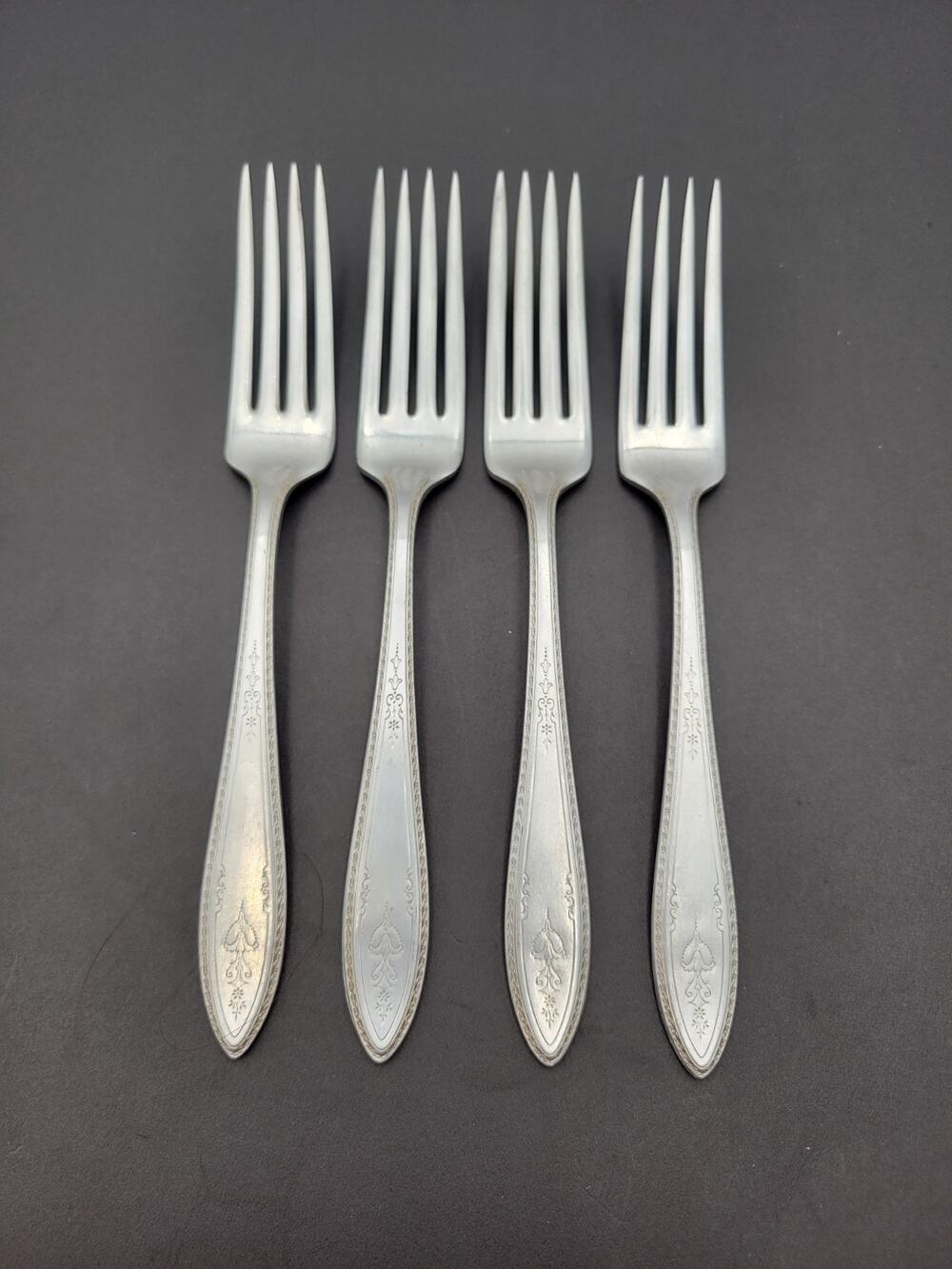 1847 Rogers Bros ARGOSY Set 4 Dinner FORK Silver Plate 1926 Flatware